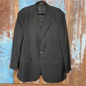 Franco Tassi Dark Gray Wool Suit Jacket size 46T
